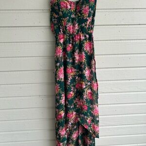 Floral Maxi Dress with Pink Roses